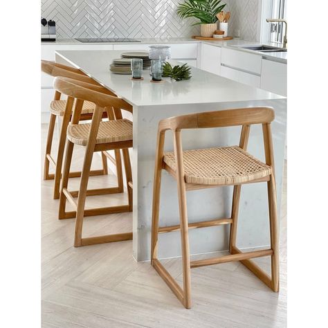 Discover a huge range of indoor & outdoor Rattan, teak, & Elm made furniture to transform your space in style. Check out our full online design collection. Warm Minimalism, Rattan Bar, Island Stools, Rattan Bar Stools, Kitchen Stool, White Kitchen Island, Unique Flooring, Kitchen Benches, Kitchen Stools