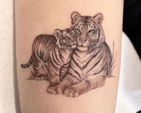 Cute Tiger Tattoo, Tiger Cub Tattoo, Tiger Tatoos, Tiger Pic, Tiger Tattoo Thigh, White Tiger Tattoo, Tiger Eyes Tattoo, Tiger Face Tattoo, Micro Realism