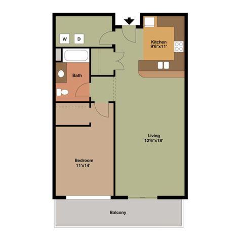 Single Bedroom Floor Plans Layout, Apartment Layout 1 Bed, Floor Plans With Dimensions, Draw Floor, Room Reference, Apartment Layouts, Apartments Ideas, Studio Apartment Floor Plans, One Bedroom House Plans