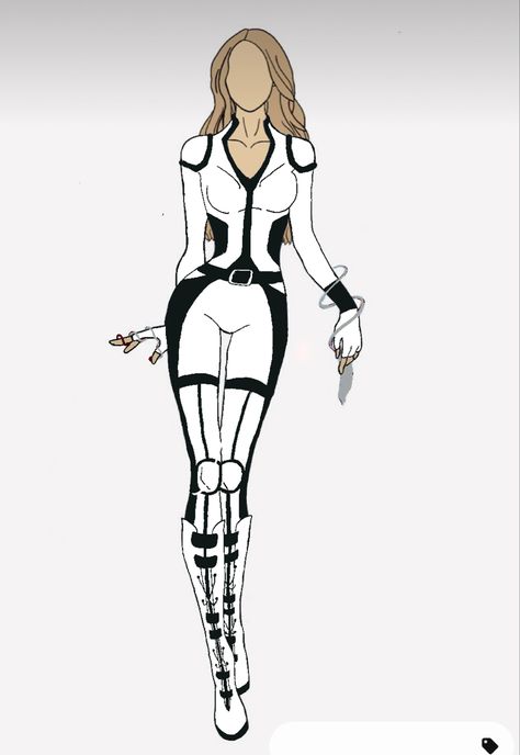 Women Superhero Costumes Drawing, Black And White Superhero Suit, White Hero Costume, White Superhero Suit Female, White Superhero Suit, Super Hero Outfits For Women, Superhero Suit Design Female, Superhero Outfits Design, Superhero Costumes Female