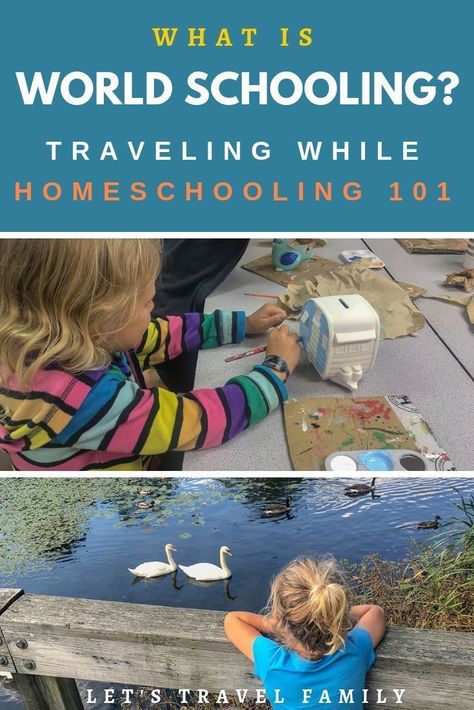 What is World Schooling? How do children learn what they need to know if you travel full-time or take an extended trip? Here we go into detail about homeschooling while traveling such as wordschooling, homeschooling, roadschooling. #homeschool #homeschooling #homeschoolmom #worldschool #familytravel #digitalnomadfamily #education #travelwithkids Traveling Family, Homeschool Education, Student Travel, Family Travel Destinations, Unschooling, Travel Family, Travel School, Homeschool Mom, Traveling With Baby