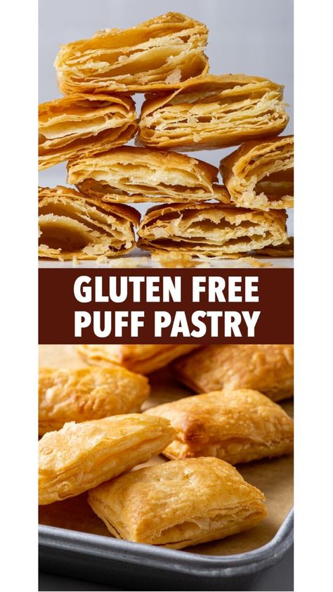 This gluten free puff pastry is the real deal: incredibly flaky, buttery and tender, and it puffs up beautifully in the oven. It's also super easy to make! Gf Puff Pastry Recipe, Gf Puff Pastry, Gluten Free Puff Pastry Recipe, Gluten Free Pastry Dough, Cassava Recipes, The Loopy Whisk, Loopy Whisk, Puff Pastry Recipe, Gluten Free Cookbooks