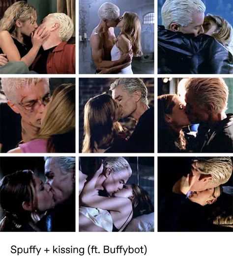 Buffy And Spike Kiss, Spike X Buffy, Brad Pitt Vampire, Angel Tv Show, Spike And Buffy, James Marsters Spike, Buffy And Spike, Buffy The Vampire Slayer Funny, Buffy Angel