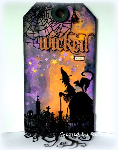 Tim Holtz Halloween Cards, Witch Cards, October Daily, Tim Holtz Halloween, Halloween Journal, Halloween Gift Tags, Tim Holtz Tags, Halloween Card Ideas, Tim Holtz Ideas