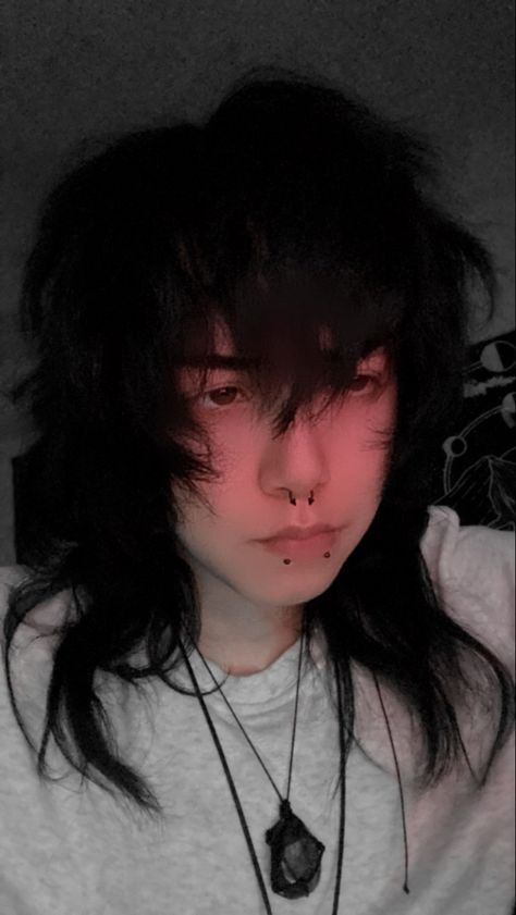 Long Grunge Hair Men, Male Alt Hairstyles, Male Goth Hairstyles, Long Emo Hair Men, Alt Hair Male, Goth Mullet Men, Alternative Male Hairstyles, Masculine Alt Hair, Hyena Oc Human