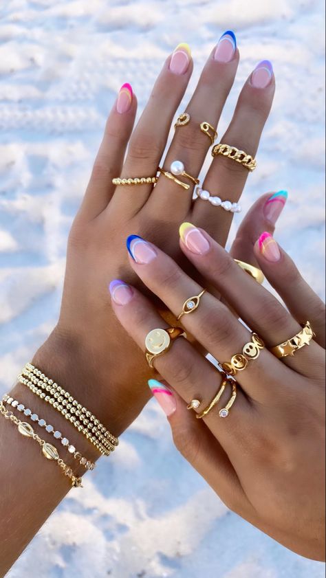 Summer Nails Almond, Cruise Nails, Beachy Nails, Summer Gel Nails, Broken Nails, Simple Gel Nails, Summery Nails, Classy Acrylic Nails, Cute Summer Nails