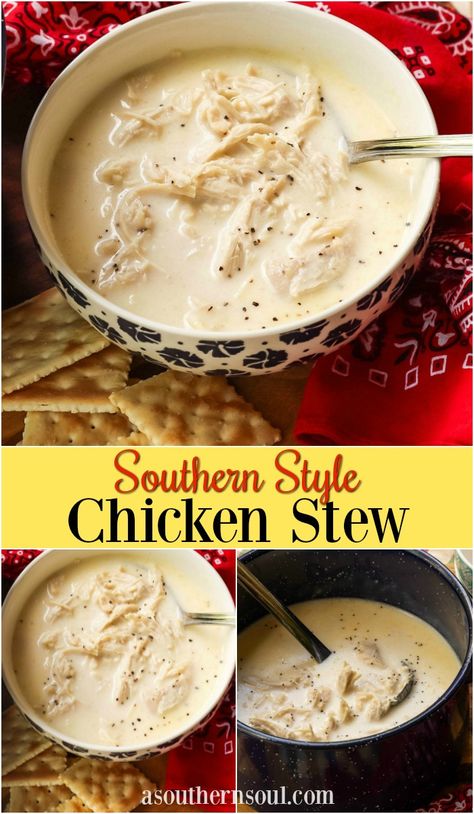 Easy Chicken Stew Recipes, Foodsaver Recipes, Chicken Mull, Southern Chicken Stew Recipe, Homemade Chicken Stew, Southern Chicken Stew, Southern Style Chicken, Easy Chicken Stew, Stew Chicken