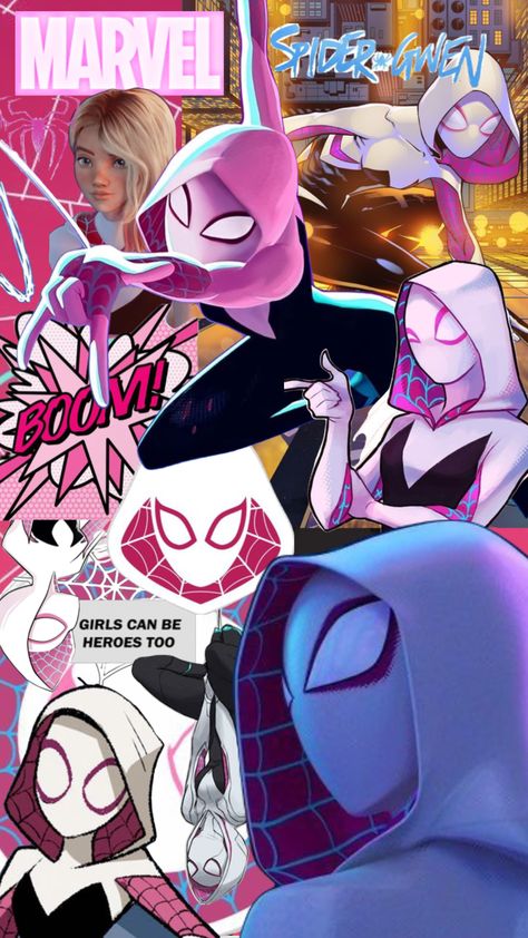 Spidergwen 🩷🤍#spidergwen #marvel #marvelcomics #spiderverse #girlscanbeheroestoo #spidergirl #marvel Superhero Wallpaper Iphone, Spider Gwen Art, Gwen Spiderman, Spiderman Girl, Spiderman And Spider Gwen, Marvel Phone Wallpaper, Spiderman Comic Art, Image Spiderman, Spiderman Art Sketch