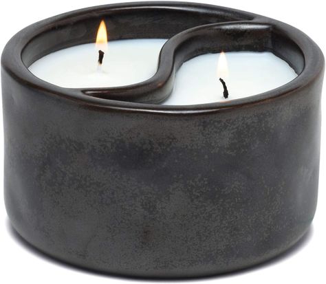 Paddywax Candles YY1002Z Yin & Yang Collection Scented Candle, 11-Ounce, Black - Palo Santo | Cade Zen Candles, Paddywax Candles, Natural Air Freshener, Artisan Candles, Candle Store, Jar Candles, Ceramic Candle, Ying Yang, Candle Companies