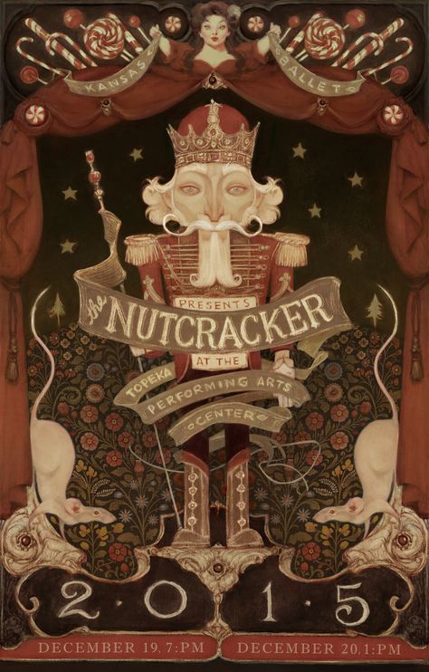 Nutcracker Poster, Ballet Illustration, Ballet Company, Ballet Posters, Mouse King, Vintage Nutcrackers, Ballet Art, Vintage Book Covers, Nutcracker Ballet