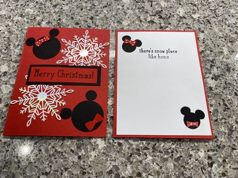 Disney Christmas Cards, Trip Scrapbook, Snow Place, Cards Easy, Mickey Mouse Christmas, Die Cut Cards, Disney Trip, Disney Christmas, Disney Trips