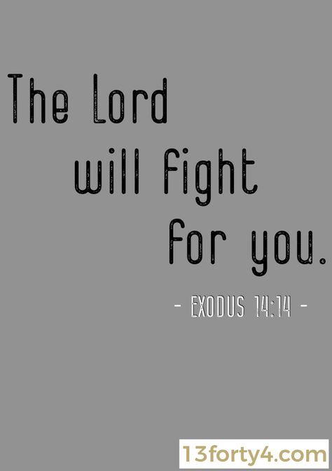 Love this Bible verse! The Lord will fight for us! You have an undefeated Champion on your side! More at the link!  #bible #bibleverse #scripture #jesus #exodus #biblestudy #devotions #devotional #quote #quotes #christianquotes #christianity #god #faith Game Day Bible Verses, Verse Bible, Memory Verses, Motivational Bible Verses, Scripture Memory, God's Promises, Quotes Prayer, Wallpaper Ipad, Encouraging Bible Verses