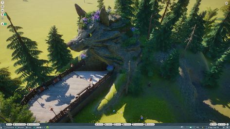 a wolf sculpture ive made in planet zoo out of rocks and plants. Entrance Sculpture, Minecraft Wolf, Wolf Den, Wolf Sculpture, Rock Sculpture, Head Statue, The Blueprint, Wolf Head, A Wolf