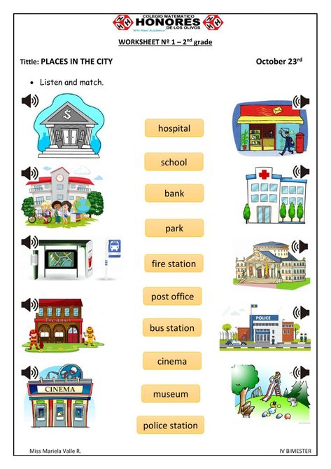 Community Places Worksheets, Place Worksheet, Live Worksheet, Free Cv Template Word, Places In The Community, English Homework, Nursery Worksheets, Community Places, 2nd Grade Worksheets