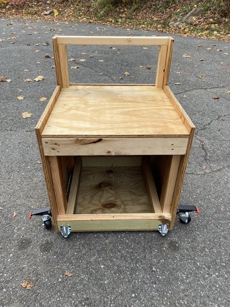 Mobile Table Saw Stand With Storage Drawers and Folding Outfeed Table : 8 Steps (with Pictures) - Instructables Table Saw Stand Diy, Portable Table Saw Stand, Bosch Table Saw, Home Made Table Saw, Outfeed Table, Table Saw Station, Craftsman Table Saw, Jigsaw Table, Table Saw Workbench