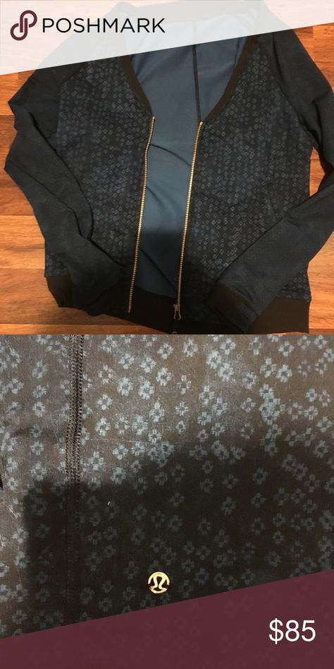 Lululemon bomber jacket Vintage lulu bomber jacket sz 4. Blue and black print with a gold zipper. lululemon athletica Jackets & Coats Jacket Vintage, Gold Zipper, Blue And Black, Black Print, Lululemon Athletica, Blue Black, Bomber Jacket, Jackets & Coats, Size 4