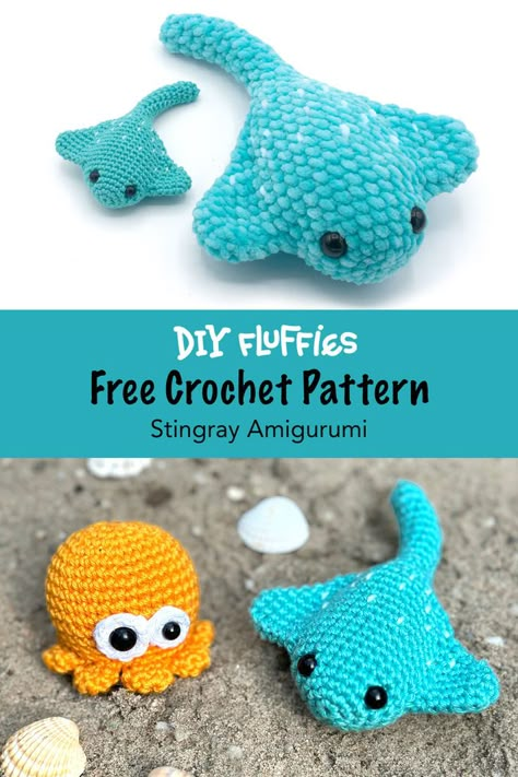 Fast Crochet Amigurumi Patterns, Diy Fluffies Amigurumi, Aquatic Crochet Pattern, Beach Crochet Projects, Crochet Mini Fish Free Pattern, Shrimp Amigurumi Free Pattern, Crochet Mini Sea Creatures Free Patterns, Simple Amigurumi Pattern, Animal Free Crochet Pattern