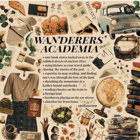 Wanderers Academia Aesthetic, Taking Over The World Aesthetic, Dark Academia X Goblincore, Earthy Academia Aesthetic, Wanderer Academia, Adventure Academia Aesthetic, Clothing Mood Boards, Different Aesthetics Fashion Types, Aromantic Aestethic