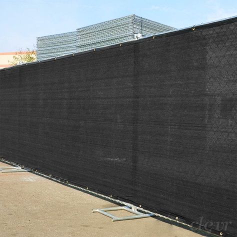 Clevr 6' x 50' Fence Wind Privacy Screen Mesh Commercial Cover with Grommets, Black |3 Year Limited Warranty - Walmart.com - Walmart.com Fence Windscreen, Commercial Fence, Black Pergola, Welded Wire Fence, Small Pergola, Privacy Fence Screen, Backyard Shade, Fence Screening, Privacy Fences