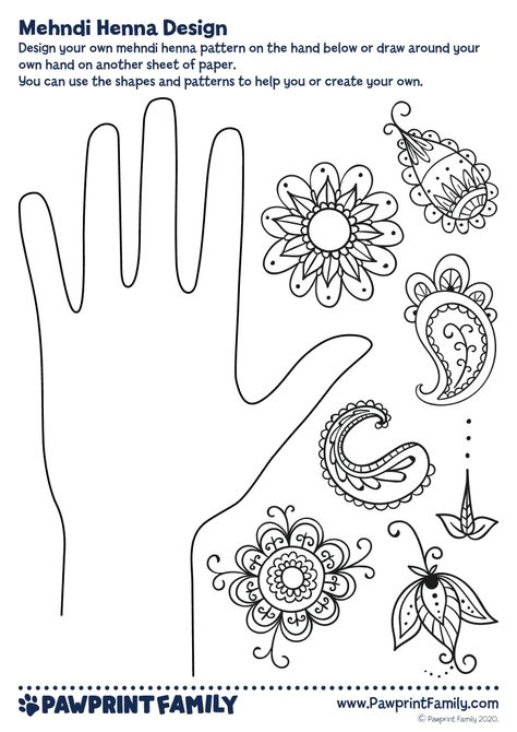 Henna designs are a beautiful way to express your personality. They can be made into tattoos, ring designs, or simply used as a part of your hair style. Hand Art Projects, Multicultural Activities, India Crafts, Harmony Day, Henna Stencils, Fall Arts And Crafts, Culture Day, Art Lessons For Kids, Henna (mehndi) Design