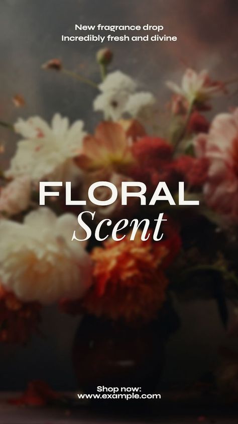 Floral perfume social story template, editable Instagram design | premium image by rawpixel.com Perfume Social Media, Insta Grid, Floral Perfume, Social Story, Perfume Ad, Flower Shops, Bouquet Flower, Perfume Design, Social Stories