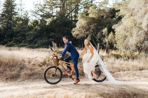 Tandem Bike Wedding, Wilderness Wedding, Santa Cruz Wedding, Bike Wedding, Nostalgic Wedding, Bend Wedding, Wedding Shooting, Tandem Bike, Romantic Wedding Photography