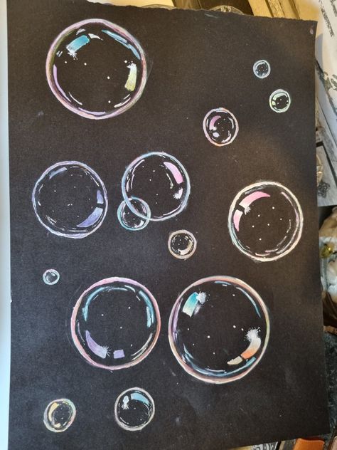 Used Castle gel pens and black paper to create my bubbles. Gel Pen Black Paper, Gel Pens On Black Paper, White Gel Pen Art Black Paper, Drawing Bubbles On White Paper, Gel Pen Art Ideas Easy, White Gel Pen Drawings, White Gel Pen Art, Gcse Art Mindmap, Gel Pen Art Ideas