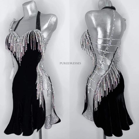 Burlesque Dancer Aesthetic, Lace Rave Outfit, Ribbon Outfit Ideas, Sport Dance Dress, Head Dress Ideas, Ballroom Outfit, Latin Dress Competition, Black Ballroom Dress, Dancing Dress Latin