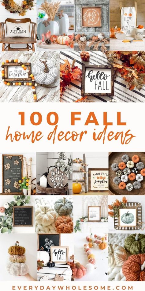 My 100 best fall home decor aesthetic ideas to decorate your house for autumn & thanksgiving holiday decorations. These are my 2020 finds for your living room, kitchen, entryway, wall decor, signs, farmhouse decor, pumpkin theme, wood, buffalo plaid, all things orange and fall. Some you can copy for DIY. many are decorative trays and decor to go in it. Others could be used outdoors. #fallhomedecor #falldecor #autumndecor #autumnhomedecor #diyhomedecor #thanksgivinghomedecor Decorating For Autumn, Fall Wall Decor Ideas, Autumnal Decorations, Autumn Wall Decor, Fall Crafts For Adults, Wall Decor Signs, Fall Home Decor Ideas, Autumn Diy, Scarecrow Wreath