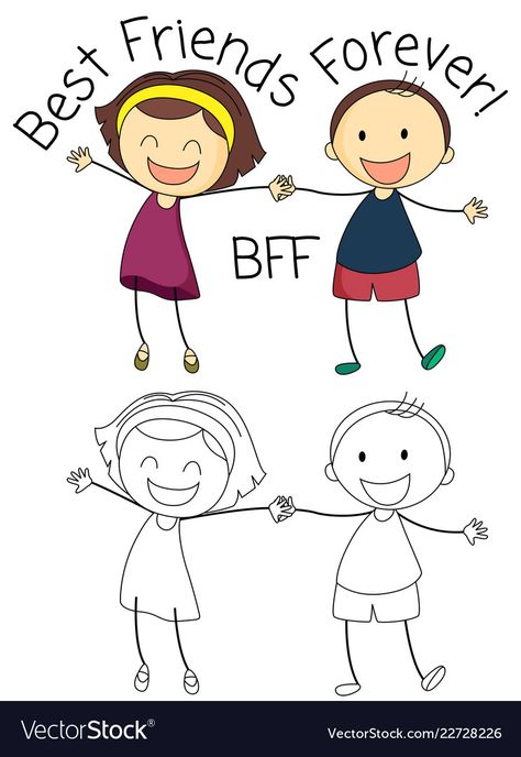 Best Friend Doodle, Cartoon Friendship, Boy And Girl Sketch, Friends Doodle, Recipe Noodles, Girl Best Friends, Boy And Girl Friendship, Parmesan Recipe, Best Friend Drawings