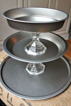 Dollar Tree Three Tier Tray, Dollar Store Cake Stand, Dollar Tree Cupcake Stand, Tree Cupcake Stand, Three Tier Tray, Dollar Tree Gifts, Diy Cake Stand, Fall Decor Dollar Tree, Diy Baby Shower Decorations