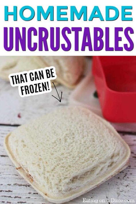 This copycat Homemade Uncrustables is very easy to make! Easy lunch ideas for kids. Save time and money when you make DIY uncrustables. This is one of my favorite freezer lunch ideas. Learn how to make your own DIY PBJ uncrustables at home. You will love this easy home made DIY recipe. DIY how to make uncrustables is one of my favorite lunch ideas! #eatingonadime #lunchrecipes #DIY #uncrustables Toddler Approved Meals, Diy Uncrustables, Homemade Uncrustables, Easy Lunch Ideas For Kids, Diy Lunchables, Freezer Lunches, Easy Lunches For Kids, Lunch Ideas For Kids, Kids Lunch Recipes