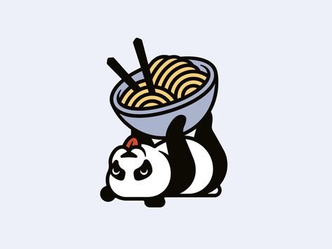 Panda Noodles, Noodles Logo, Lark Tattoo, Logo Tutorial, Identity Inspiration, Flat Logo, Logo Design Process, Logo Brand Identity, Animated Drawings