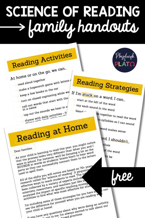 These Science of Reading family handouts make it sooo much easier to explain how you're teaching reading. They're great for open house night and parent-teacher conferences. #scienceofreading #phonics #teacherfreebies Science Of Reading Parent Handout, Teaching Vocabulary, Teacher Conferences, Teacher Freebies, Rhyming Activities, Parent Teacher Conferences, Phonological Awareness, Teaching Jobs, Reading Instruction