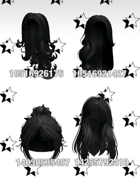 Black Hair Codes Berry Ave, Roblox Black Hair, Black Hair Codes, Roblox Hair Id, Berry Avenue Hair, Black Hair Id Roblox, Code Brookhaven, Black Bun, Black Hair Bun