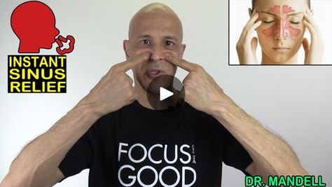 SINUS MASSAGE POINTS FOR INSTANT DRAINAGE & PRESSURE RELIEF -  Dr Alan Mandell, DC | Sinus congestion can linger on for a long time and can make your life miserable.  In this video I will share 3 main master point areas that will help... | By MotivationaldocFacebook Sinus Pressure Points, Sinus Pressure Relief, Sinus Massage, Massage Points, Sinus Pressure, Sinus Congestion, Natural Therapy, Pressure Points, Massage