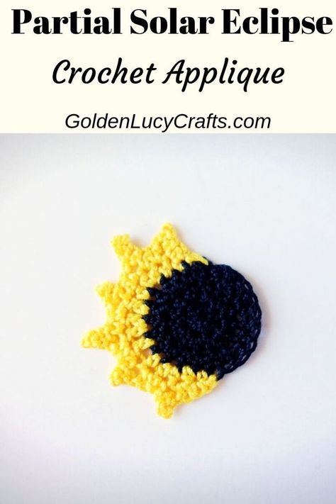 Sloth Applique Pattern, Partial Solar Eclipse, Cute Crochet Ideas, Crochet Thread Size 10, Crochet Plants, Crochet Sloth, Crochet Fish, Crochet Appliques, Crochet Abbreviations