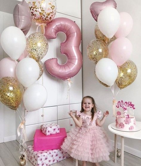 3rd Birthday Pictures, 3rd Birthday Party For Girls, 2nd Birthday Party For Girl, Princess Birthday Party Decorations, Simple Birthday Party, Baby Birthday Decorations, Girls Birthday Party Themes, Ballerina Birthday Parties, Simple Birthday Decorations