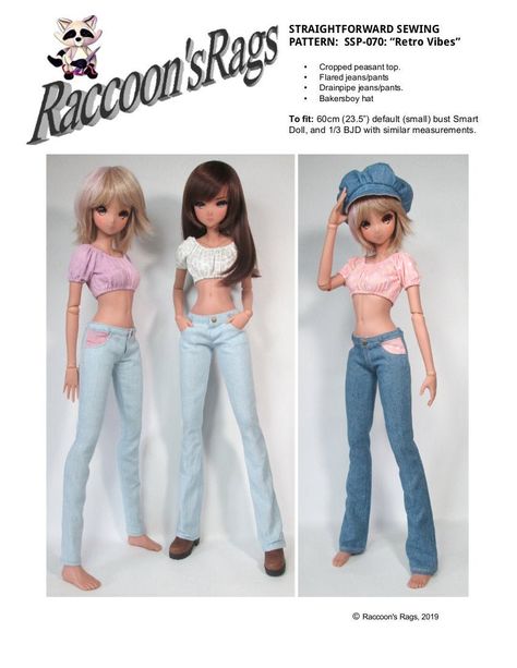 Smart Doll Clothes Pattern Free, Smart Doll Clothes Pattern, Bjd Clothes Pattern, Miniature Clothes, Smart Dolls, Bjd Dolls Girls, Doll Sewing Patterns, Bunny Doll, Smart Doll