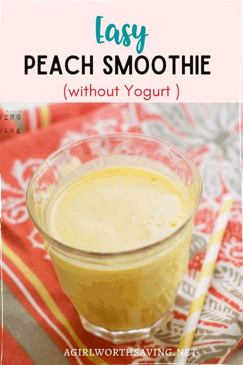 This easy peach smoothie is the perfect summer breakfast. You can use frozen peaches or canned, to enjoy it year round Smoothie Without Yogurt, Peach Smoothie Recipes, Autoimmune Recipes, Frozen Peaches, Autoimmune Paleo Recipes, Peach Smoothie, Red Delicious Apples, Summer Breakfast, Smoothie Prep