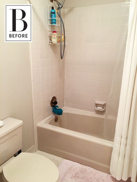 Before and After: An '80s Bathroom Gets a Classic Update | Apartment Therapy Update 80s Bathroom, 80s Bathroom Update, Bathfitters Before And After, 90s Bathroom Update, 1980s Bathroom, 90s Bathroom, 80s Bathroom, 80s Home, Bath Redo