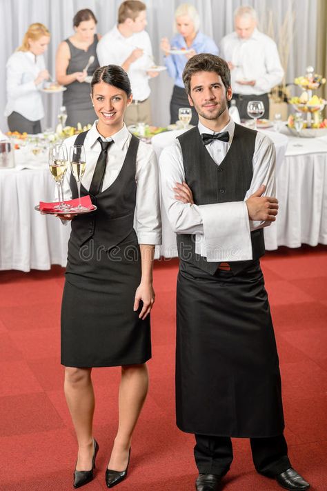 Catering service waiter, waitress business event. Serving drinks to guests , #affiliate, #waiter, #waitress, #Catering, #service, #business #ad Waiter Uniform Design, Waiter Outfit, Waiter Uniform, Dinner Party Decorations, Hotel Uniform, Business Event, Midtown Manhattan, Serving Drinks, Uniform Design