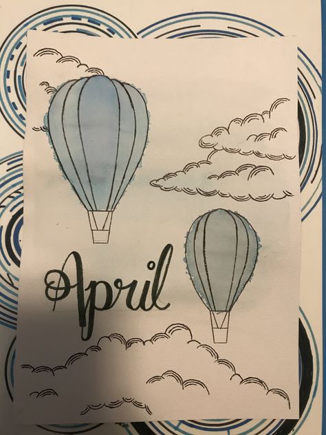 Journal Page Cover Ideas, April Bulletin Journal Ideas, April Journal Page, April Planner Ideas, April Journal Cover, April Drawings, April Journal Ideas, April Journaling, April Journal