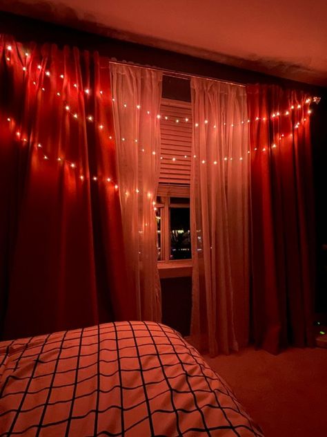 dorm decor ideas , bed room decor ideas , living room decor ideas, awesome bed room decor, luxury bed room designdorm decor ideas , bed room decor ideas , living room decor ideas, awesome bed room decor, luxury bed room designdorm decor ideas , bed room decor ideas , living room decor ideas, awesome bed room decor, luxury bed room designdorm decor ideas , bed room decor ideas , living room decor ideas, awesome bed room decor, luxury bed room designdorm decor ideas , bed room decor ideas , living Hanging Curtains With Lights, Lights In Curtains, Led Lights Bedroom Aesthetic, Room Decor Luxury, Red Room Decor, Dorm Room Decor Ideas, Orange Led Lights, Warm White Fairy Lights, Vamp Diaries