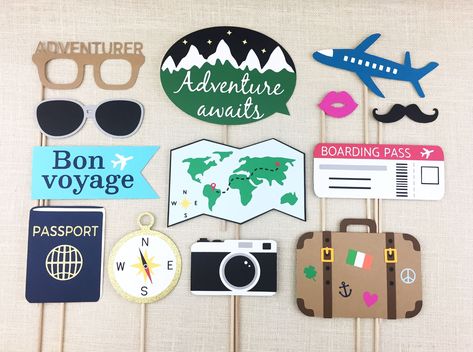 Spring Bridal Shower Themes, Adventure Awaits Sign, Bon Voyage Party, Goodbye Party, Travel Party Theme, Fiesta Tropical, Travel Theme, Travel Party, Travel Photo