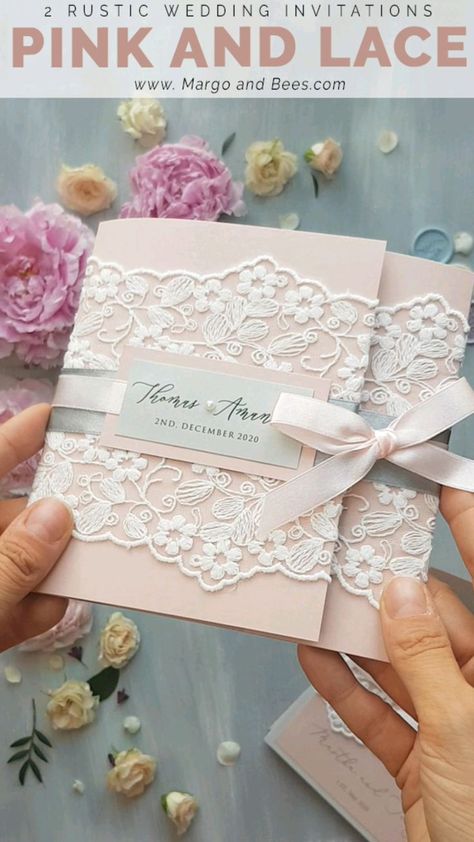 Handmade Wedding Cards Ideas, Diy Wedding Invitations Handmade, Lace Wedding Invitations Diy, Wedding Invitation Diy, Lace Invitations, Vintage Brides, Wedding Invitation Video, Lace Wedding Invitations, Handmade Wedding Invitations