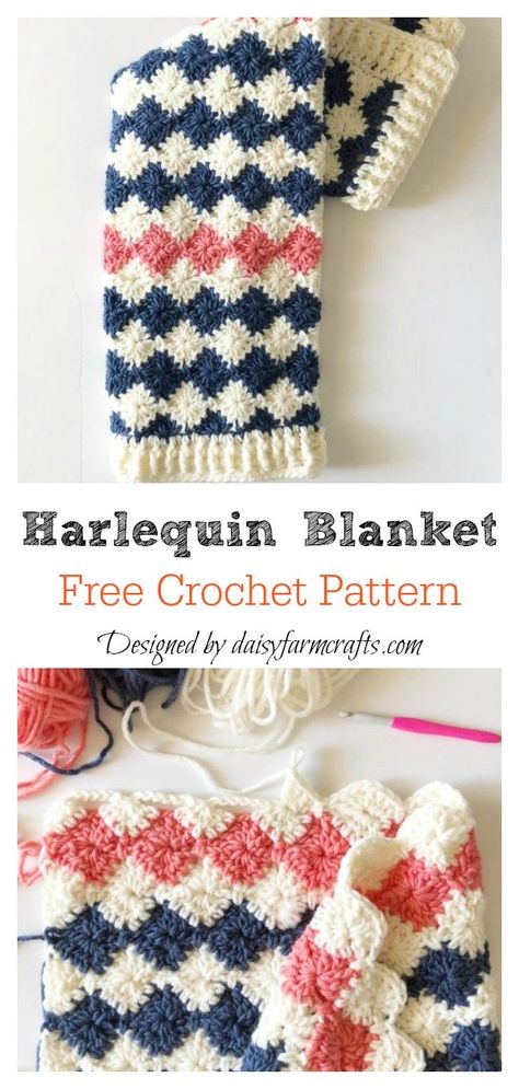 Harlequin Stitch Blanket Free Crochet Pattern Crochet Patterns Ideas, Stitch Blanket, Patterns Ideas, Manta Crochet, Haken Baby, Afghan Patterns, Crochet Cross, Baby Blanket Crochet Pattern, Crochet Accessories