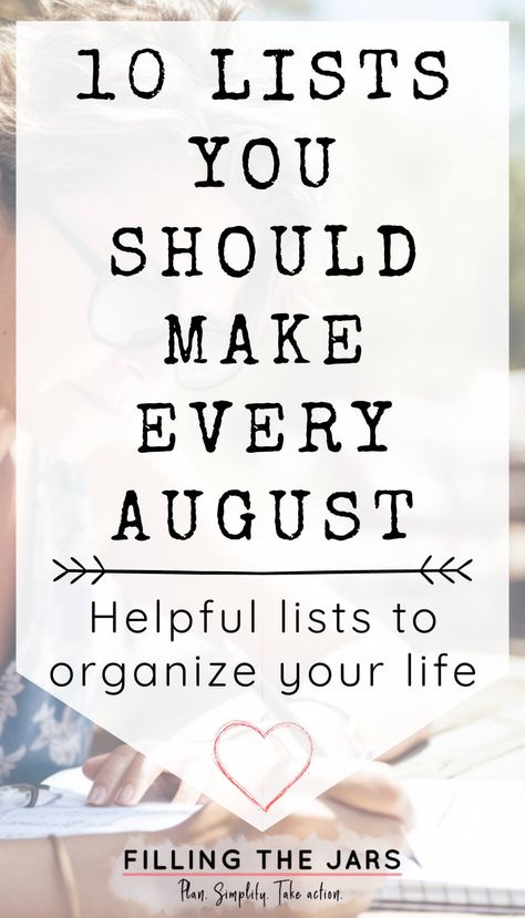 (Life tips for overthinkers) Making lists is a great way to get organized and ease your overthinking tendencies. Here are my favorite 10 important lists to make every August! Powerful list ideas for a positive end of the summer season. With some deep breaths and a pen and paper, you can tackle your goals one by one and find calm joy during the final days of summer. summer list ideas, writing to do lists, how to stop overthinking tips August To Do List, Stop Overthinking Tips, Summer List Ideas, August Goals, Your Overthinking, House Manager, Summer List, Summer To Do List, Making Lists