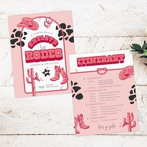 Custom welcome sign, invitation, itinerary and FB event photo with no editing needed! Last Hoedown, Last Rodeo Bachelorette Party, Rodeo Bachelorette Party, Last Rodeo Bachelorette, Rodeo Bachelorette, Last Rodeo, Personalized Bachelorette, Bachelorette Party Invitation, Bachelorette Themes