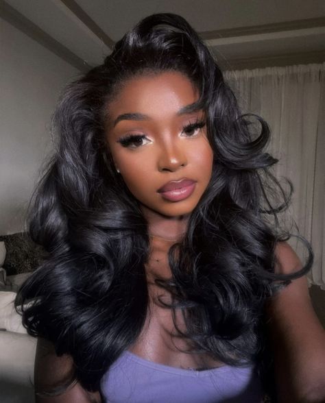 Black Weave, Future Wardrobe, Blowout Hair, Hairdos For Curly Hair, Dope Hairstyles, Baddie Hairstyles, Aesthetic Hair, Hairstyles Haircuts, Weave Hairstyles